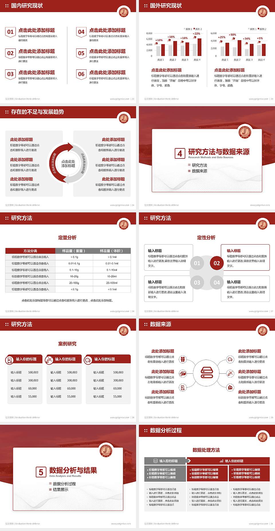 韶关学院论文答辩标准PPT模板4:3格式幻灯片预览图4