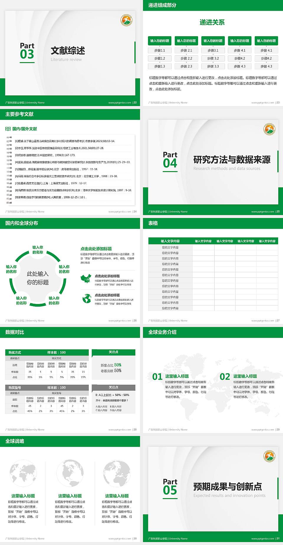 广东科贸职业学院硕士研究生/本科生毕业论文答辩/开题报告通用PPT模板下载4:3格式幻灯片预览图4
