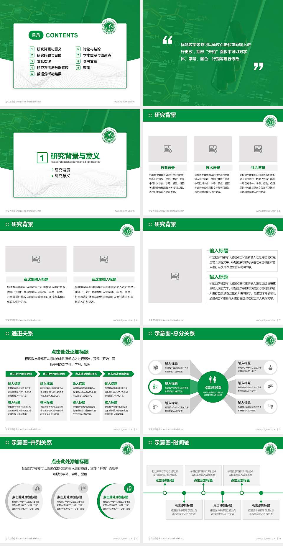 楚雄医药高等专科学校论文答辩标准PPT模板4:3格式幻灯片预览图2