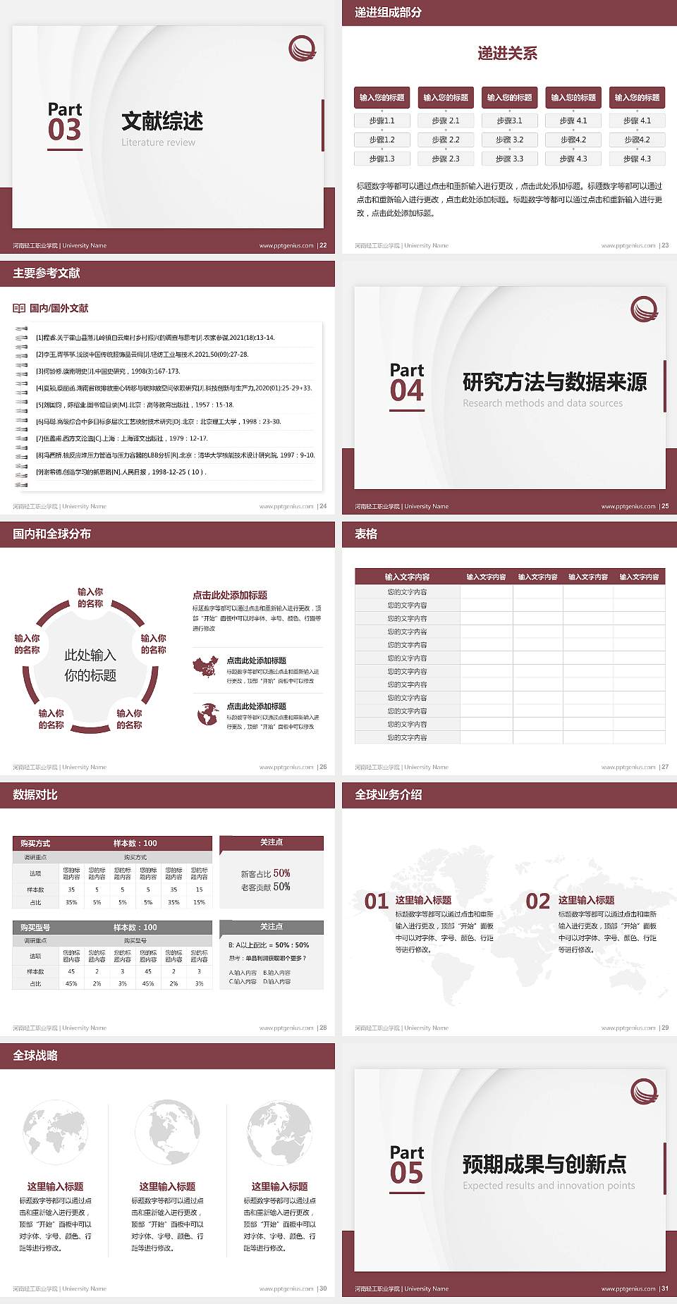 河南轻工职业学院硕士研究生/本科生毕业论文答辩/开题报告通用PPT模板下载4:3格式幻灯片预览图4