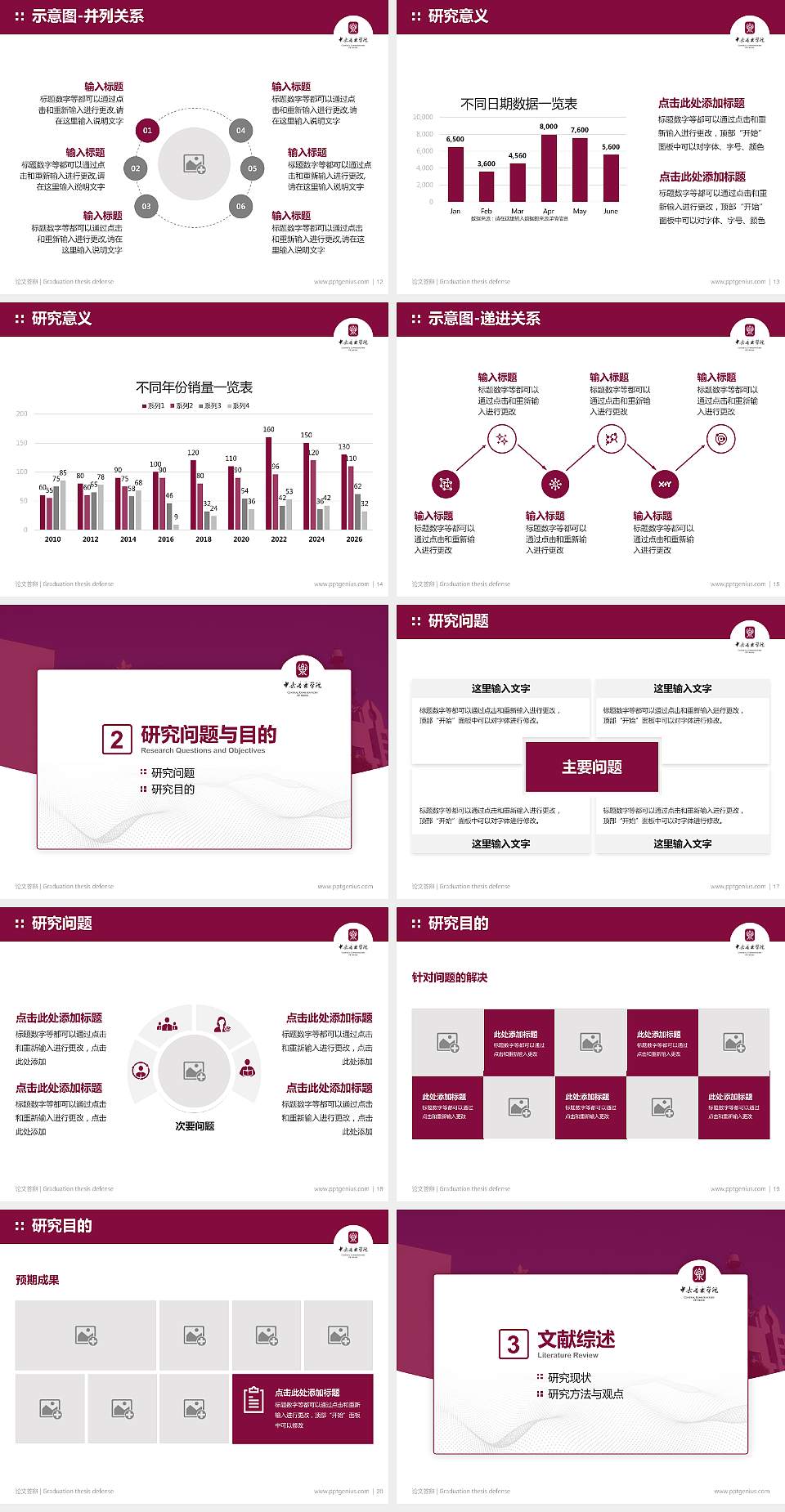 中央音乐学院论文答辩标准PPT模板4:3格式幻灯片预览图3