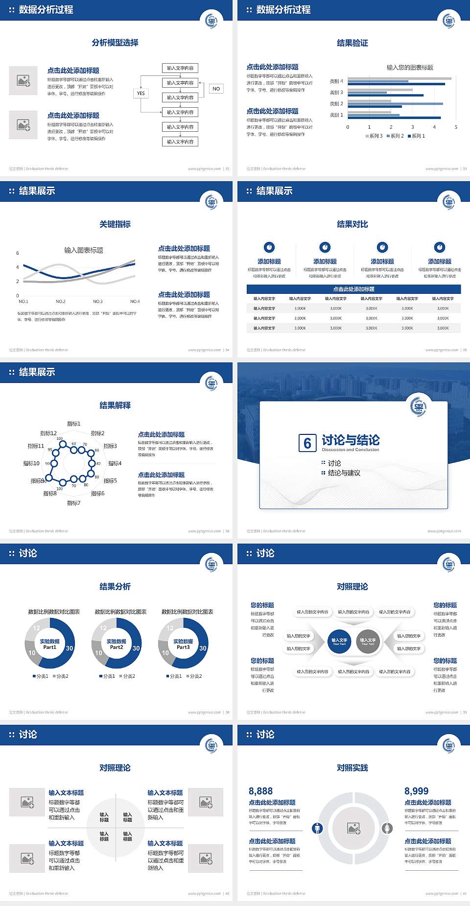 首都师范大学论文答辩标准PPT模板4:3格式幻灯片预览图5