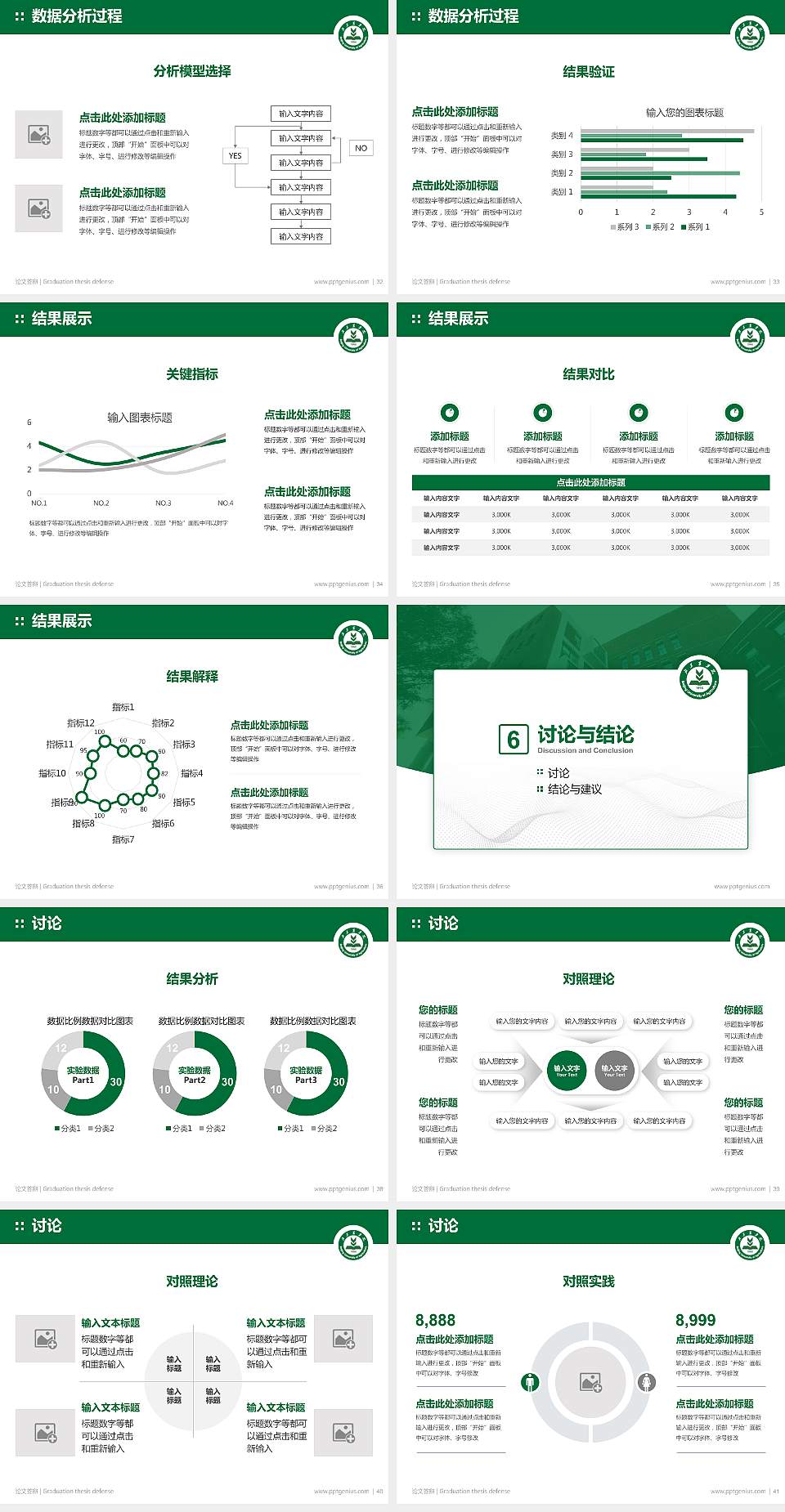 北京农学院论文答辩标准PPT模板4:3格式幻灯片预览图5