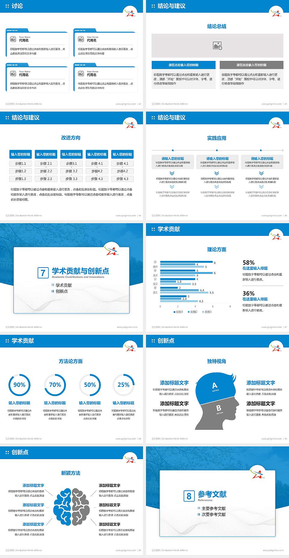 广东青年职业学院论文答辩标准PPT模板4:3格式幻灯片预览图6