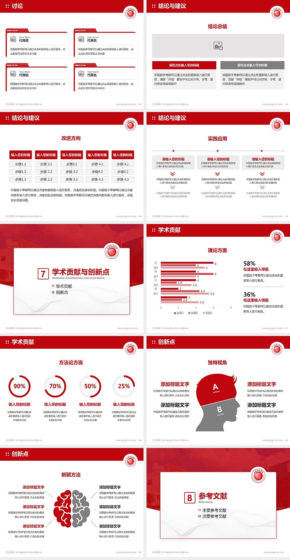 上海电力学院论文答辩标准PPT模板4:3格式幻灯片预览图6