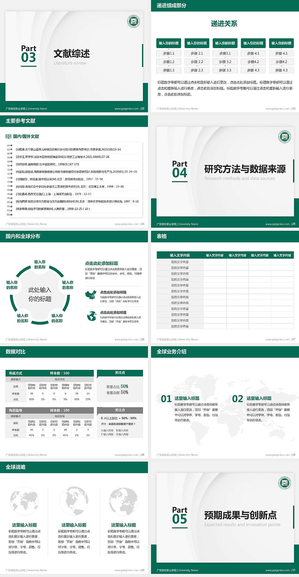 广东财经职业学院硕士研究生/本科生毕业论文答辩/开题报告通用PPT模板下载4:3格式幻灯片预览图4