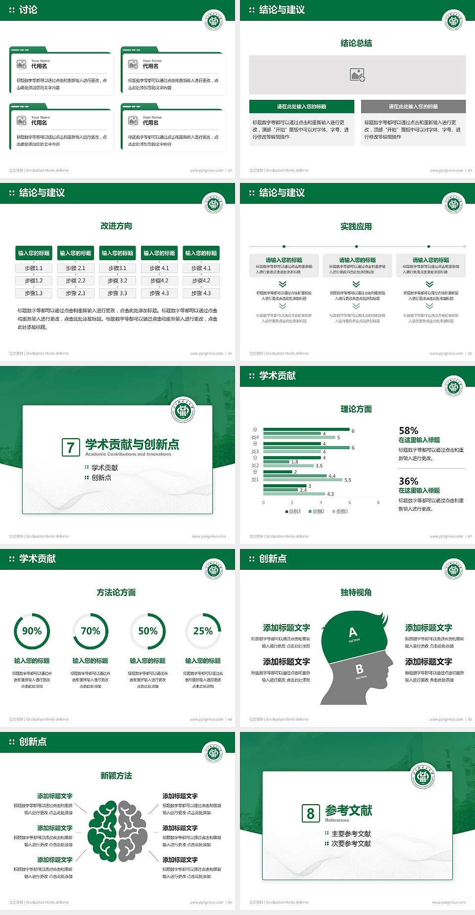 四川轻化工大学论文答辩标准PPT模板4:3格式幻灯片预览图6
