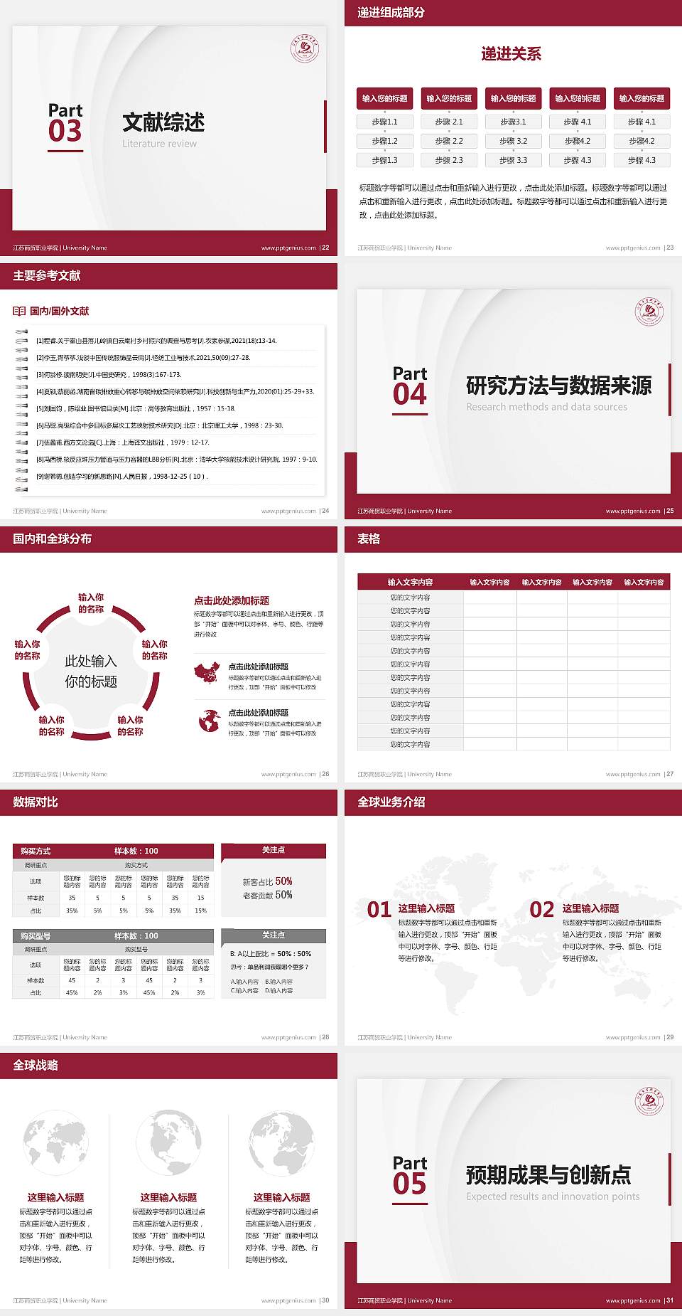 江苏商贸职业学院硕士研究生/本科生毕业论文答辩/开题报告通用PPT模板下载4:3格式幻灯片预览图4