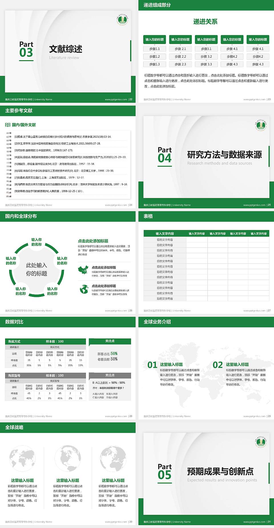 重庆三峡医药高等专科学校硕士研究生/本科生毕业论文答辩/开题报告通用PPT模板下载4:3格式幻灯片预览图4