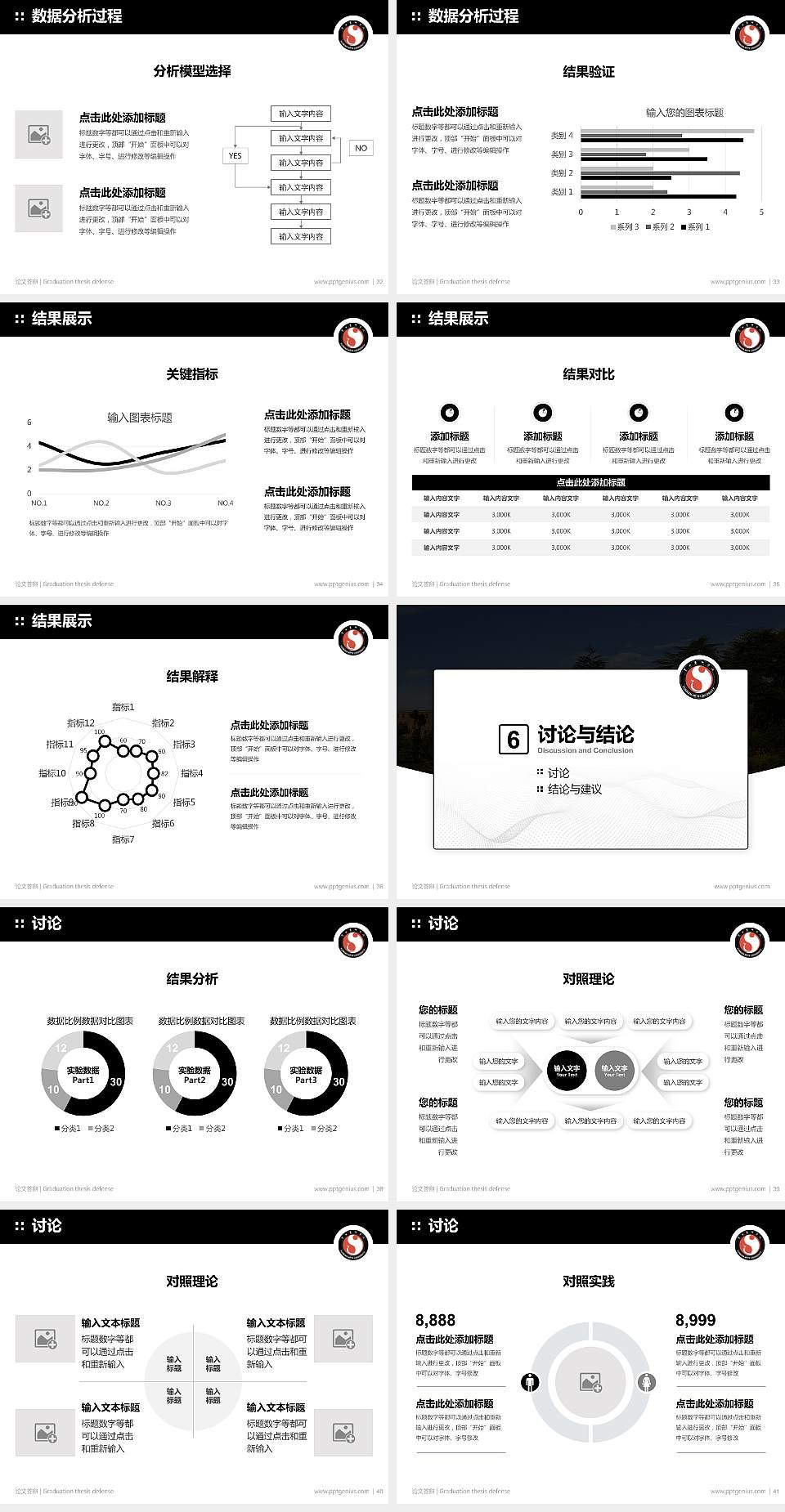 云南艺术学院论文答辩标准PPT模板4:3格式幻灯片预览图5