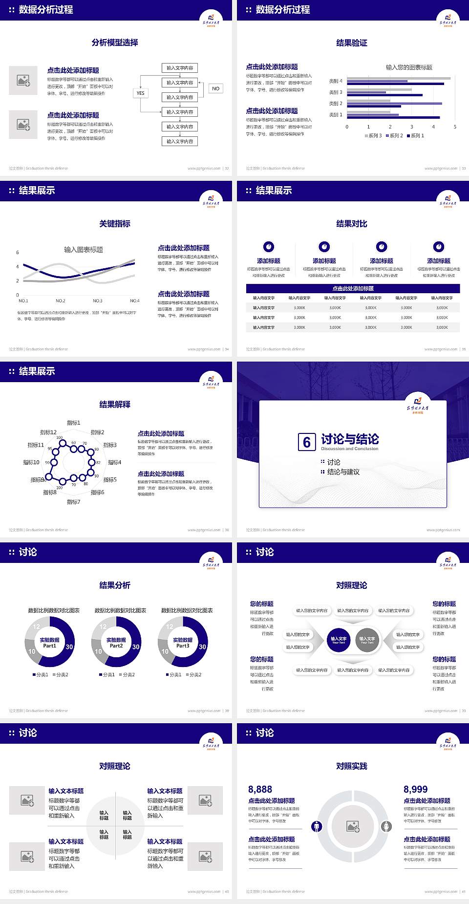 昆明理工大学津桥学院论文答辩标准PPT模板4:3格式幻灯片预览图5