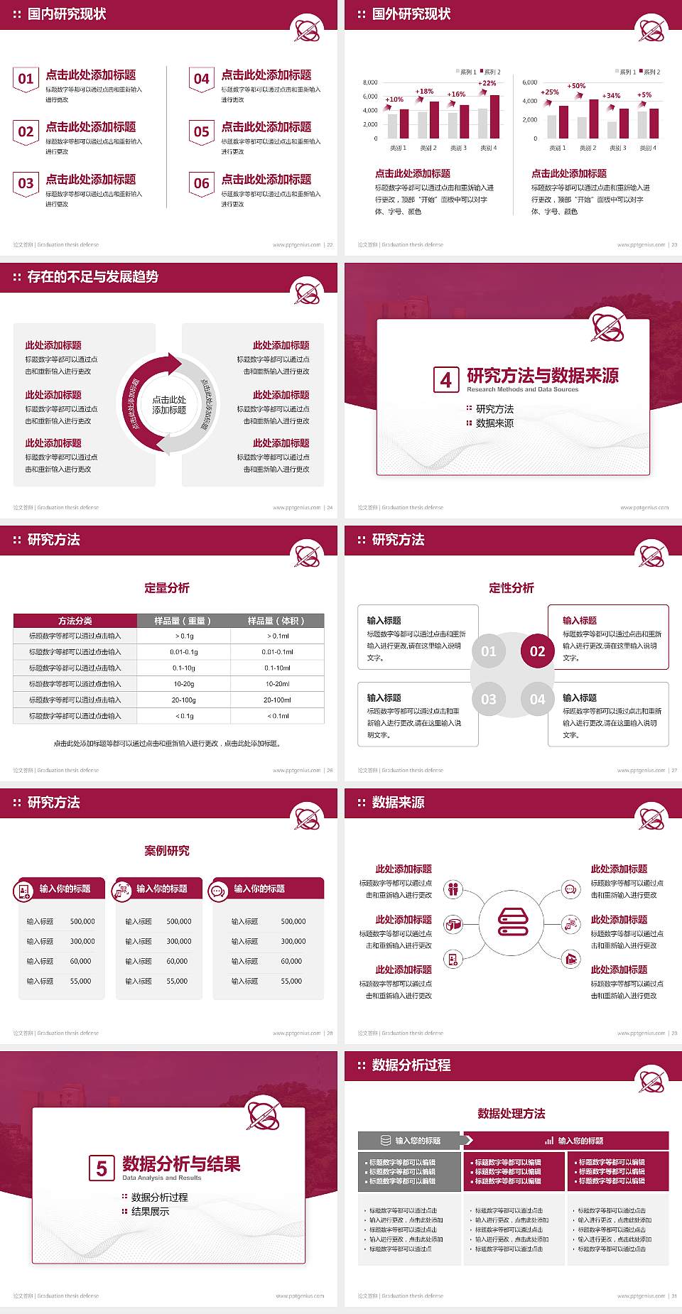 台湾世新大学论文答辩标准PPT模板4:3格式幻灯片预览图4