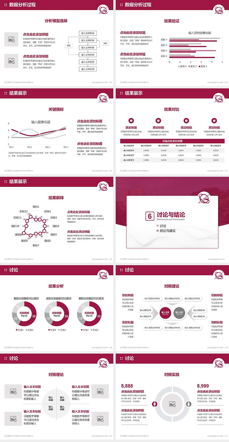 台湾世新大学论文答辩标准PPT模板4:3格式幻灯片预览图5