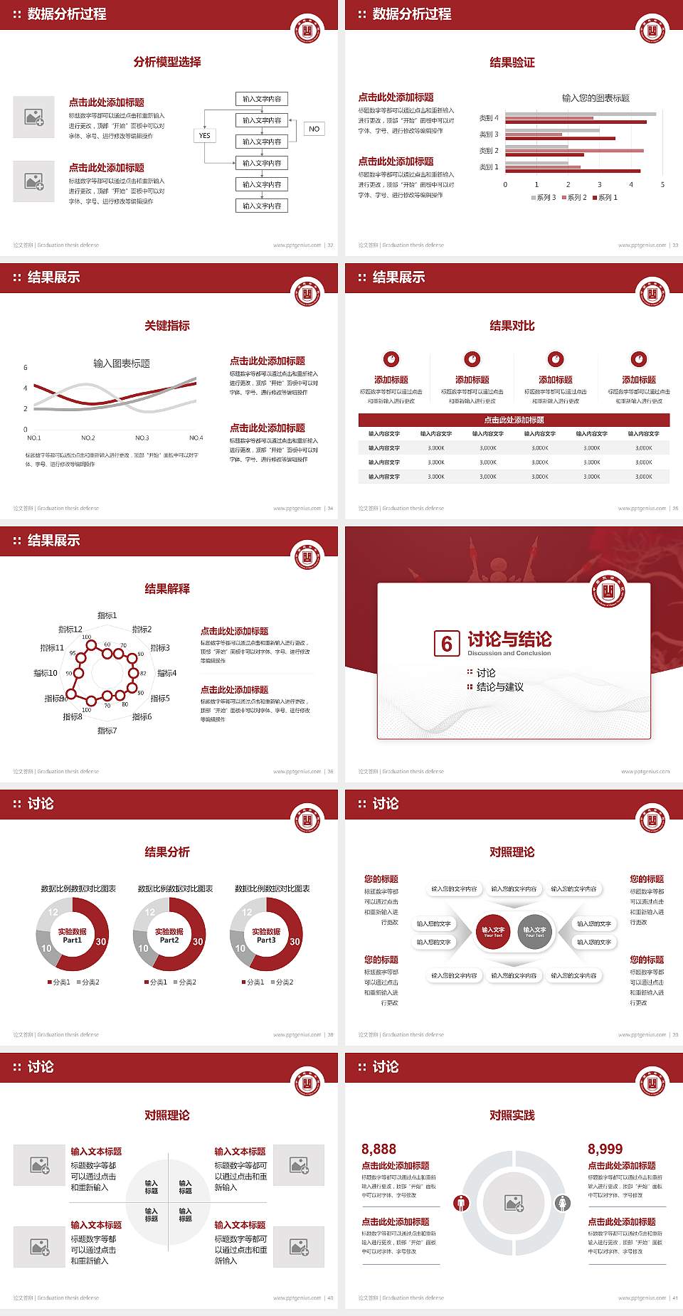 中国戏曲学院论文答辩标准PPT模板4:3格式幻灯片预览图5