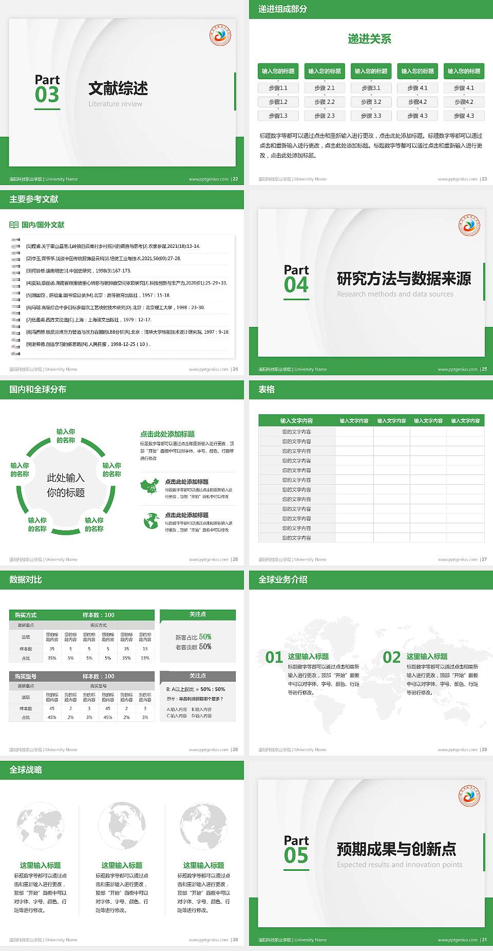 洛阳科技职业学院硕士研究生/本科生毕业论文答辩/开题报告通用PPT模板下载4:3格式幻灯片预览图4