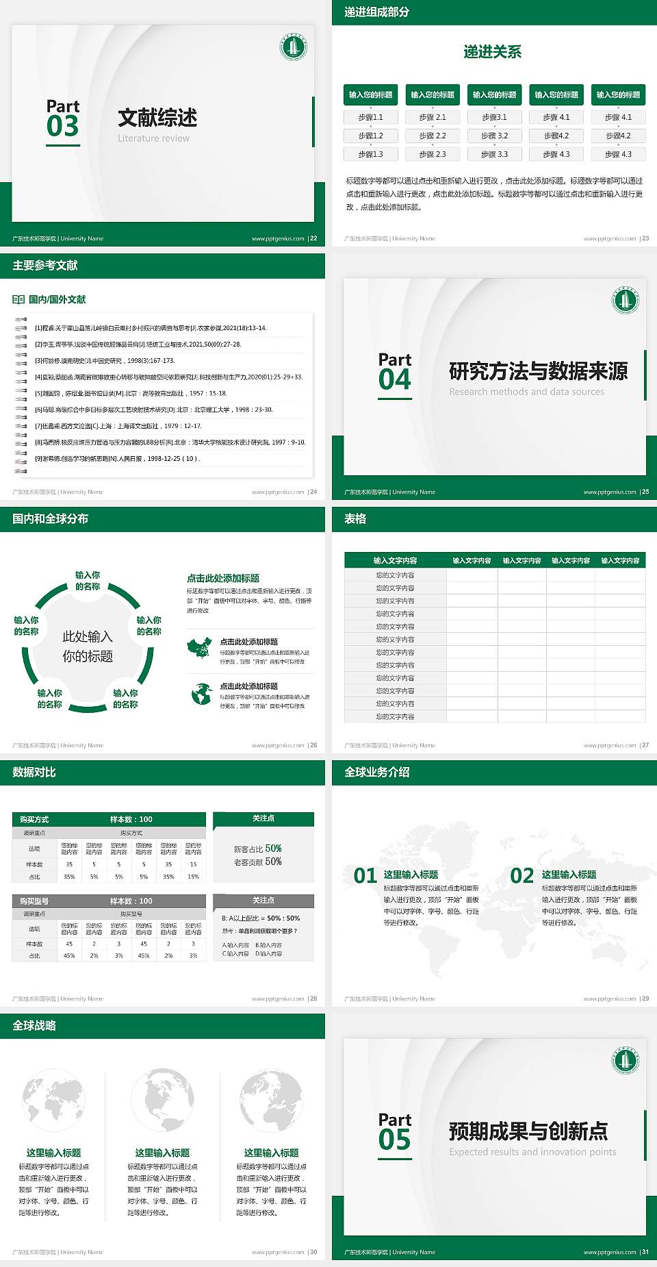 广东技术师范学院硕士研究生/本科生毕业论文答辩/开题报告通用PPT模板下载4:3格式幻灯片预览图4
