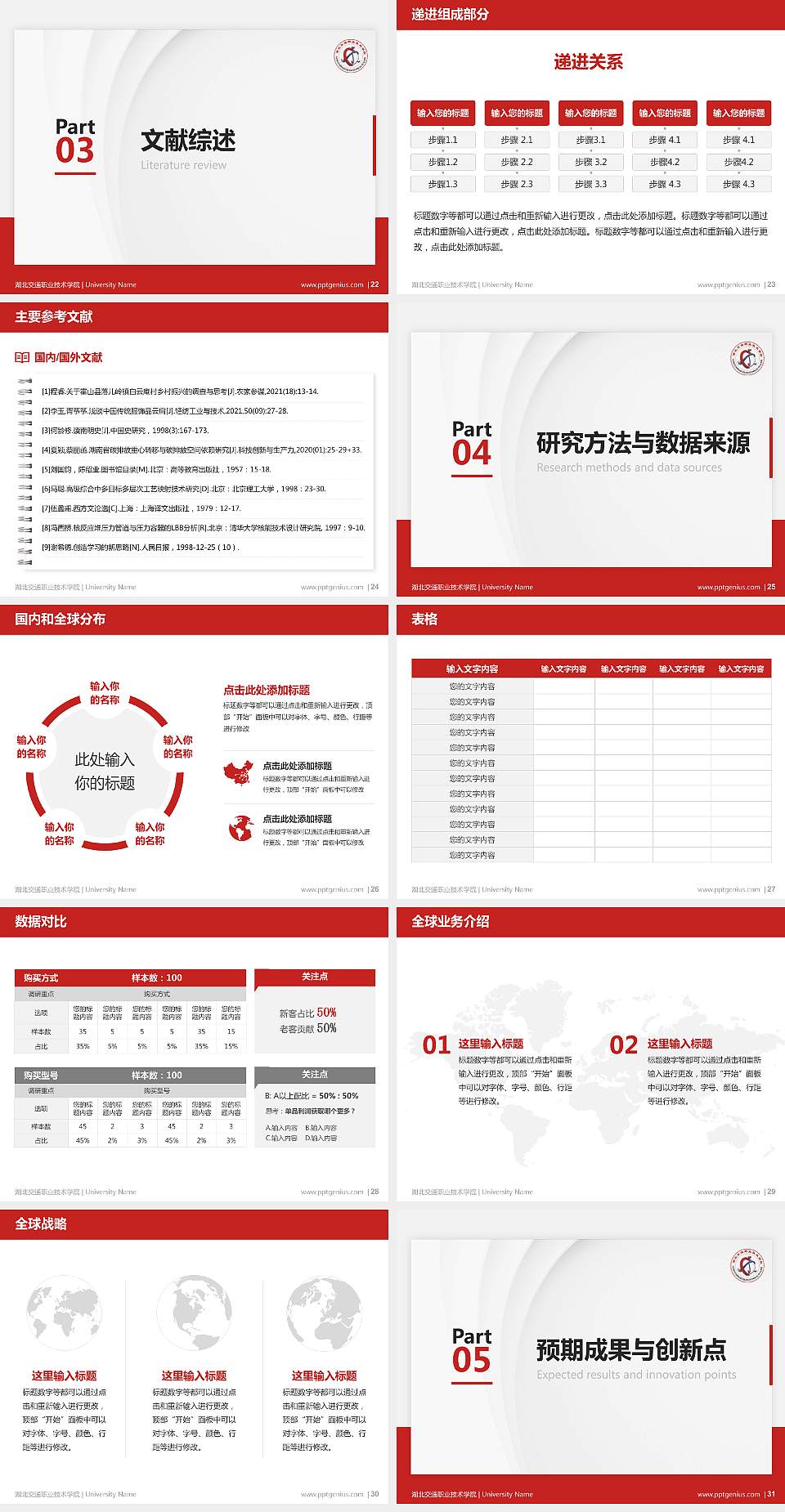 湖北交通职业技术学院硕士研究生/本科生毕业论文答辩/开题报告通用PPT模板下载4:3格式幻灯片预览图4