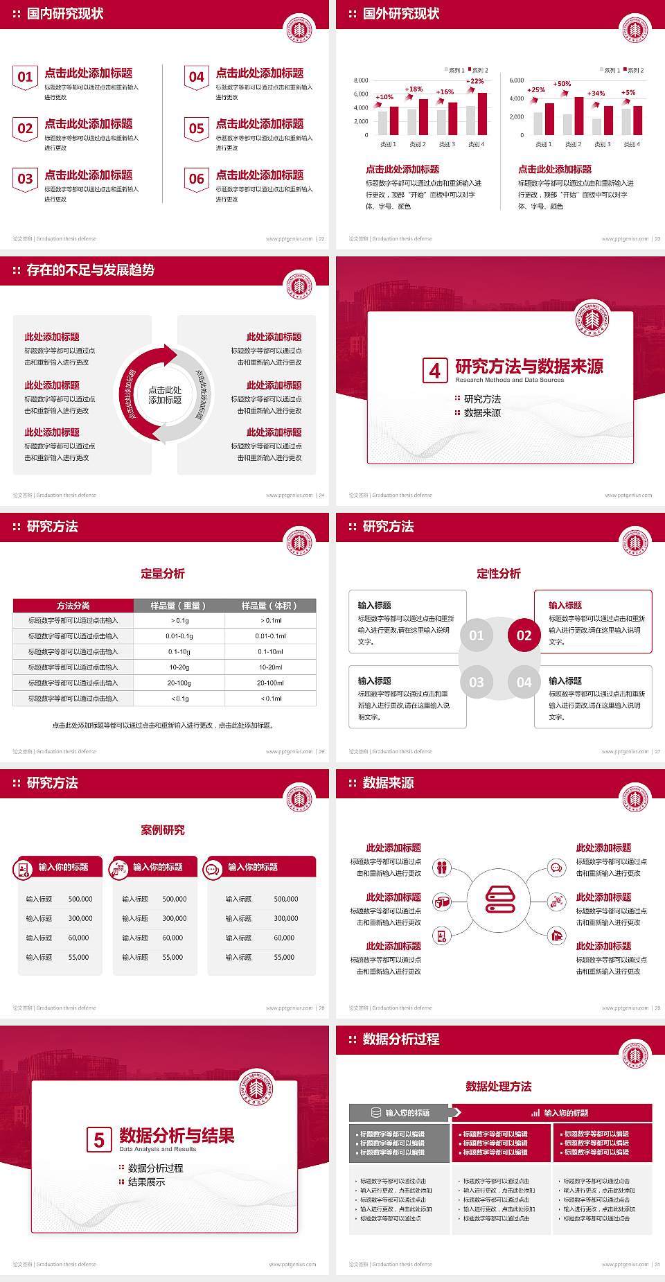 华东师范大学论文答辩标准PPT模板4:3格式幻灯片预览图4