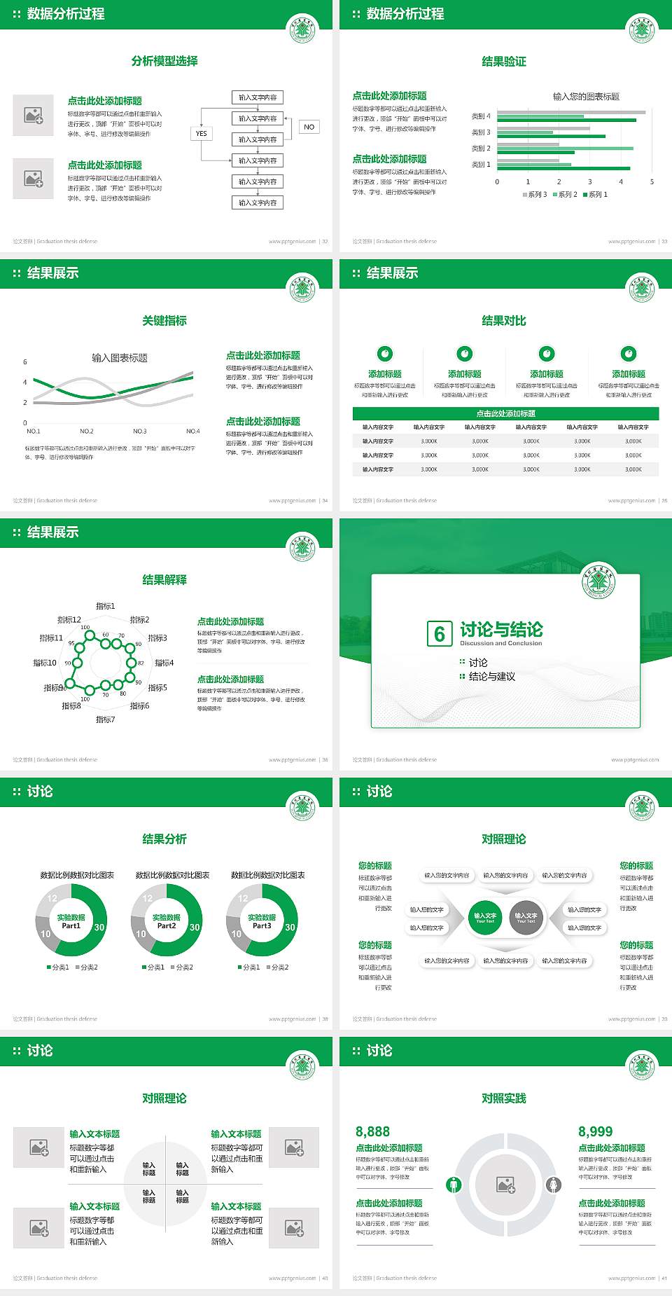 吉林医药学院论文答辩标准PPT模板4:3格式幻灯片预览图5