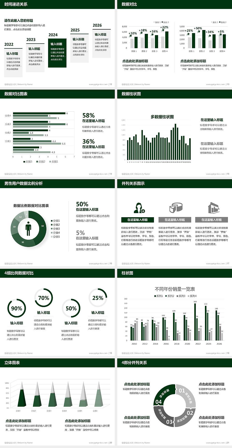 香港恒生大学硕士研究生/本科生毕业论文答辩/开题报告通用PPT模板下载4:3格式幻灯片预览图3
