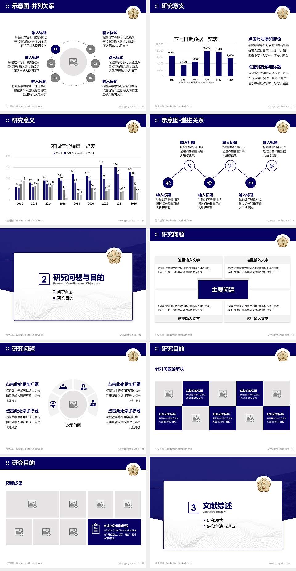 台湾中山大学论文答辩标准PPT模板4:3格式幻灯片预览图3