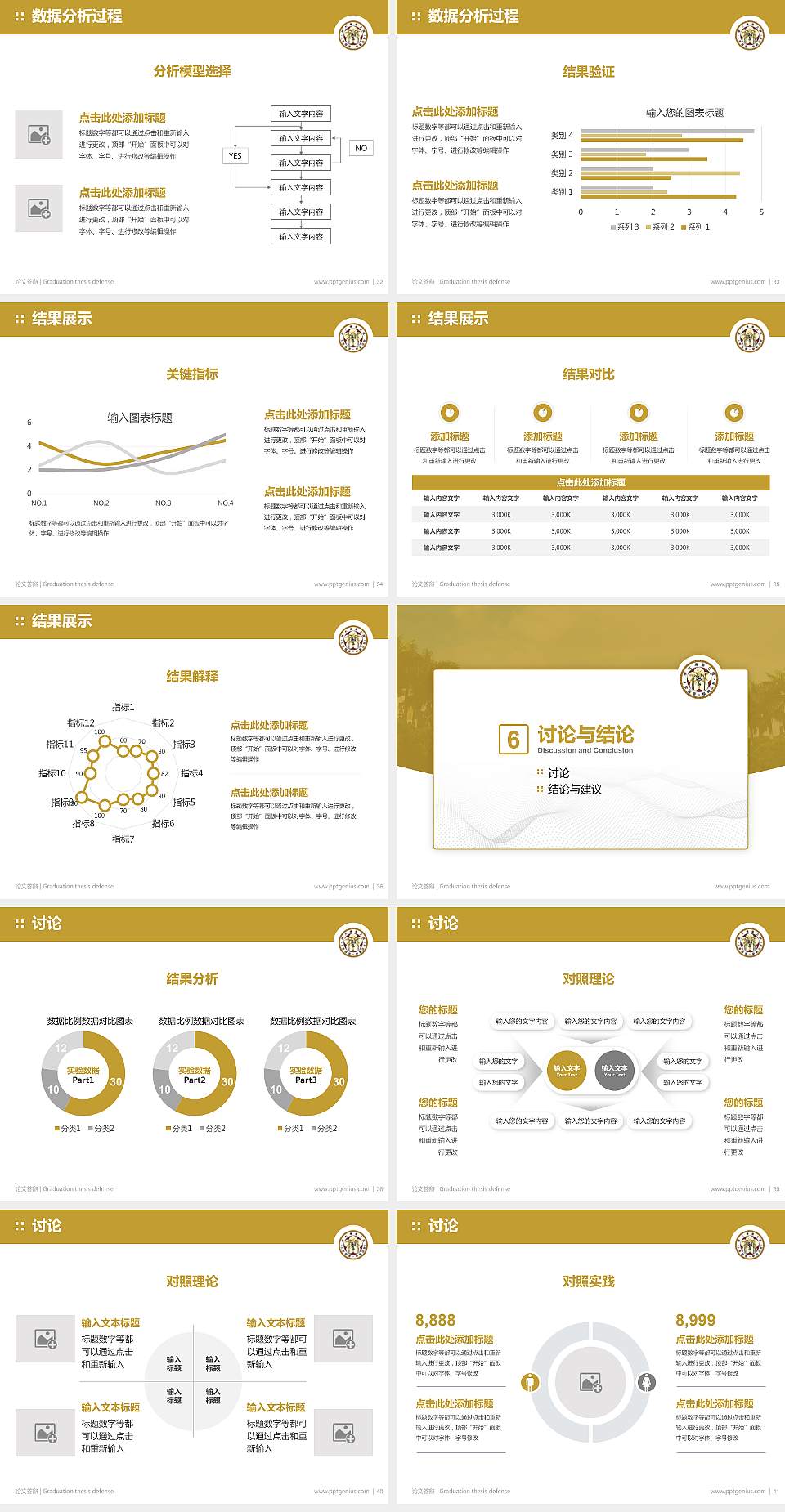 台湾大学论文答辩标准PPT模板4:3格式幻灯片预览图5