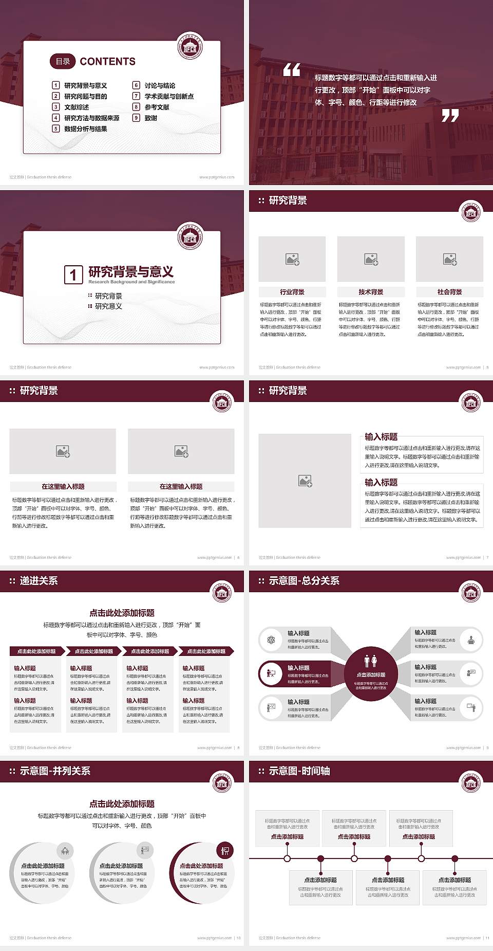 广东财贸职业学院论文答辩标准PPT模板4:3格式幻灯片预览图2