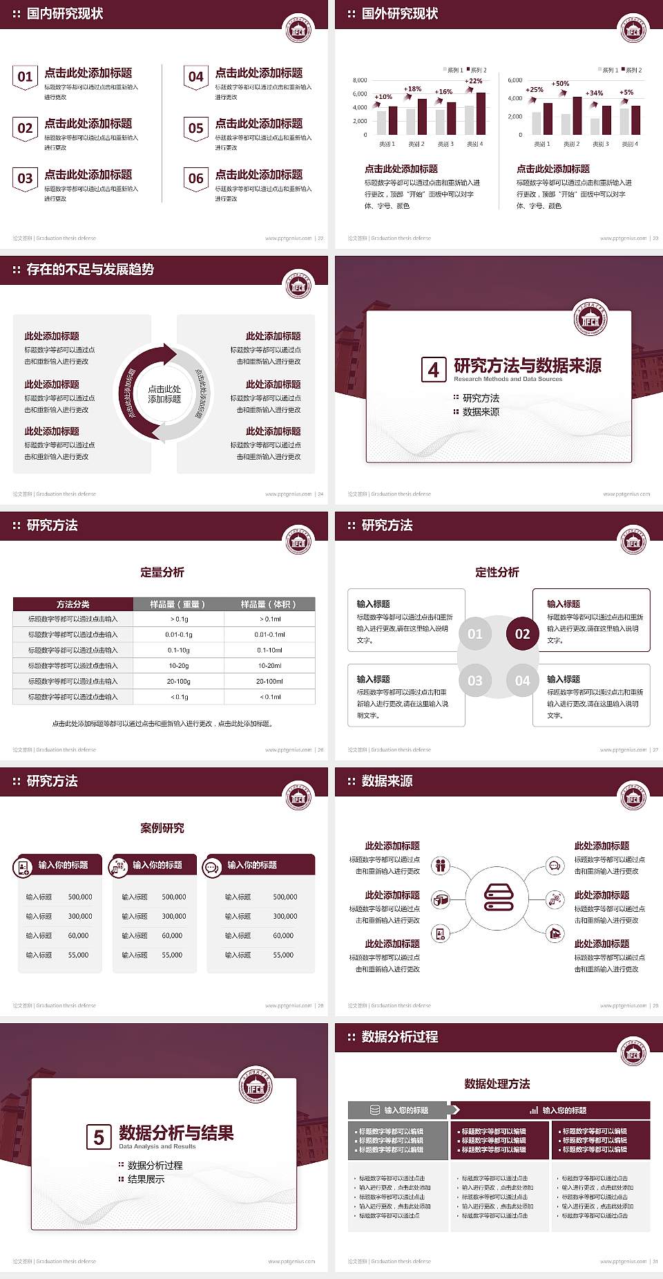 广东财贸职业学院论文答辩标准PPT模板4:3格式幻灯片预览图4