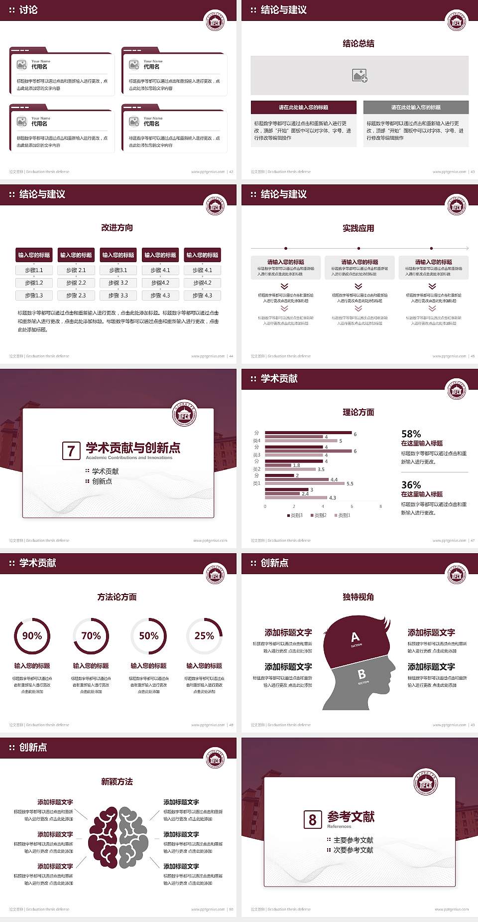 广东财贸职业学院论文答辩标准PPT模板4:3格式幻灯片预览图6