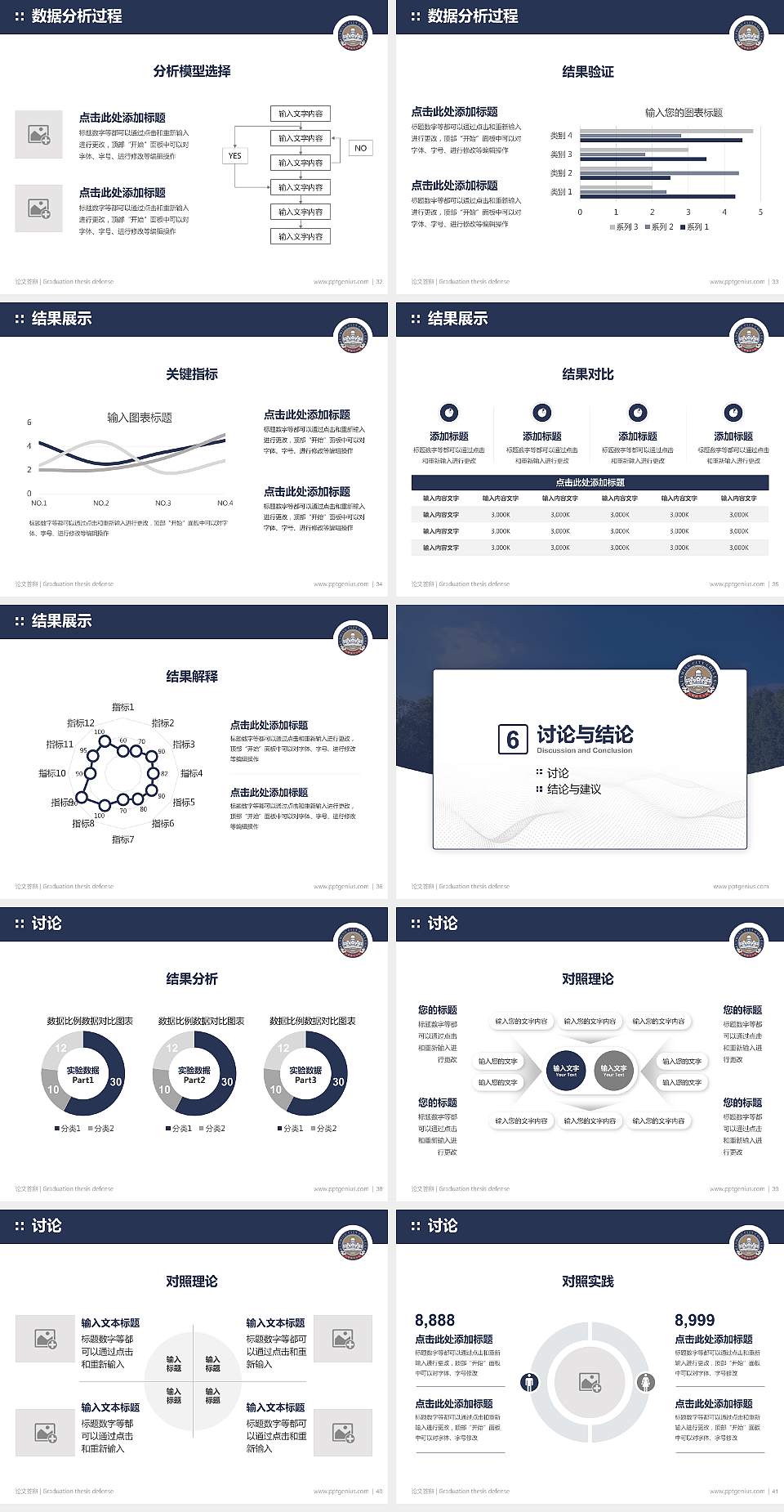 昆明城市学院论文答辩标准PPT模板4:3格式幻灯片预览图5