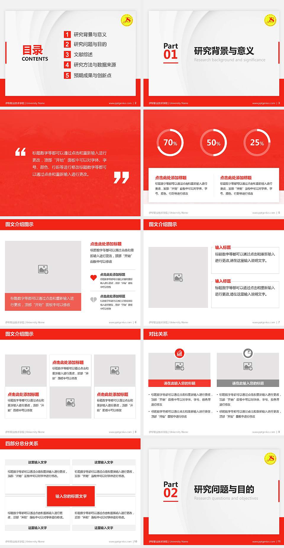 伊犁职业技术学院硕士研究生/本科生毕业论文答辩/开题报告通用PPT模板下载4:3格式幻灯片预览图2