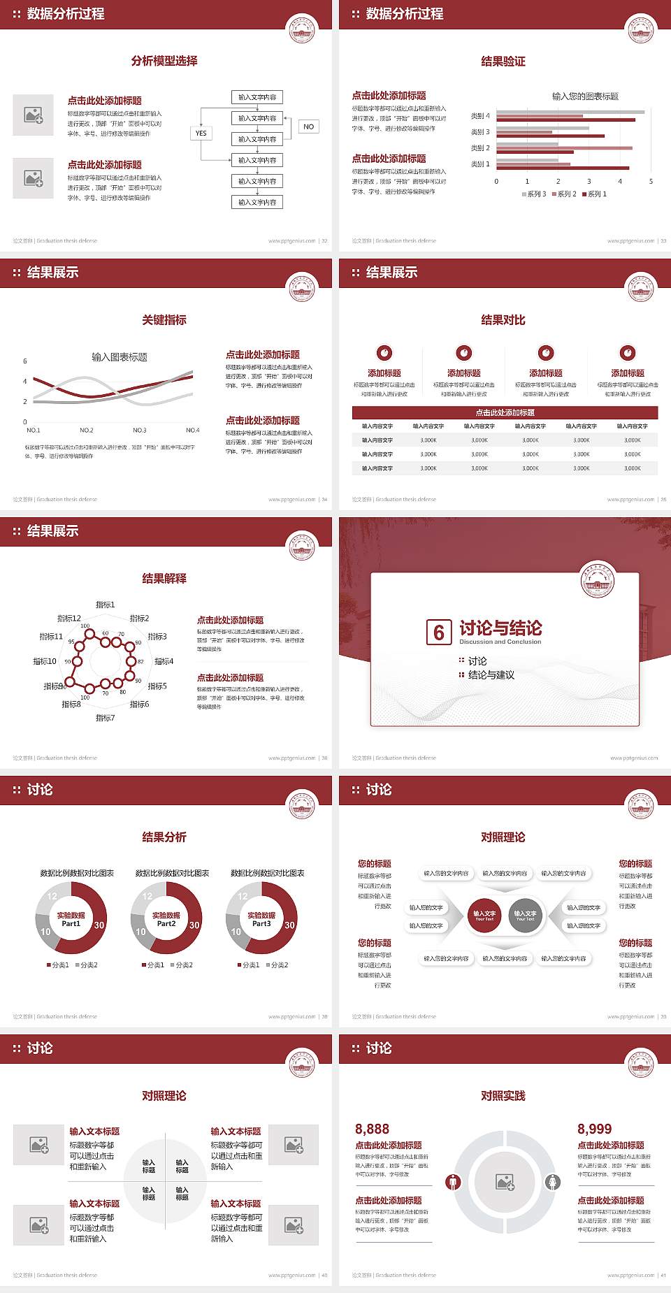 广西民族师范学院论文答辩标准PPT模板4:3格式幻灯片预览图5