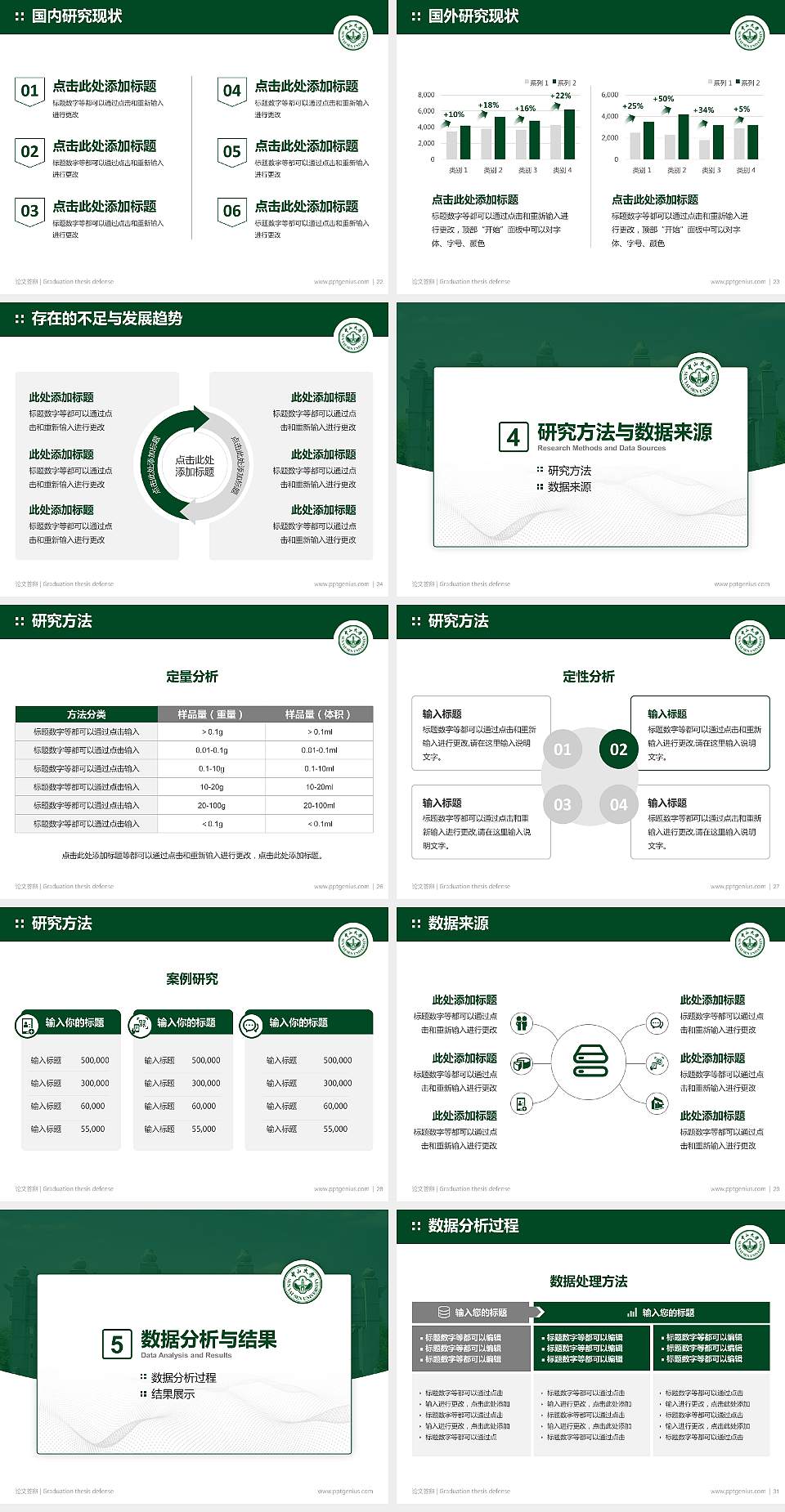 中山大学论文答辩标准PPT模板4:3格式幻灯片预览图4