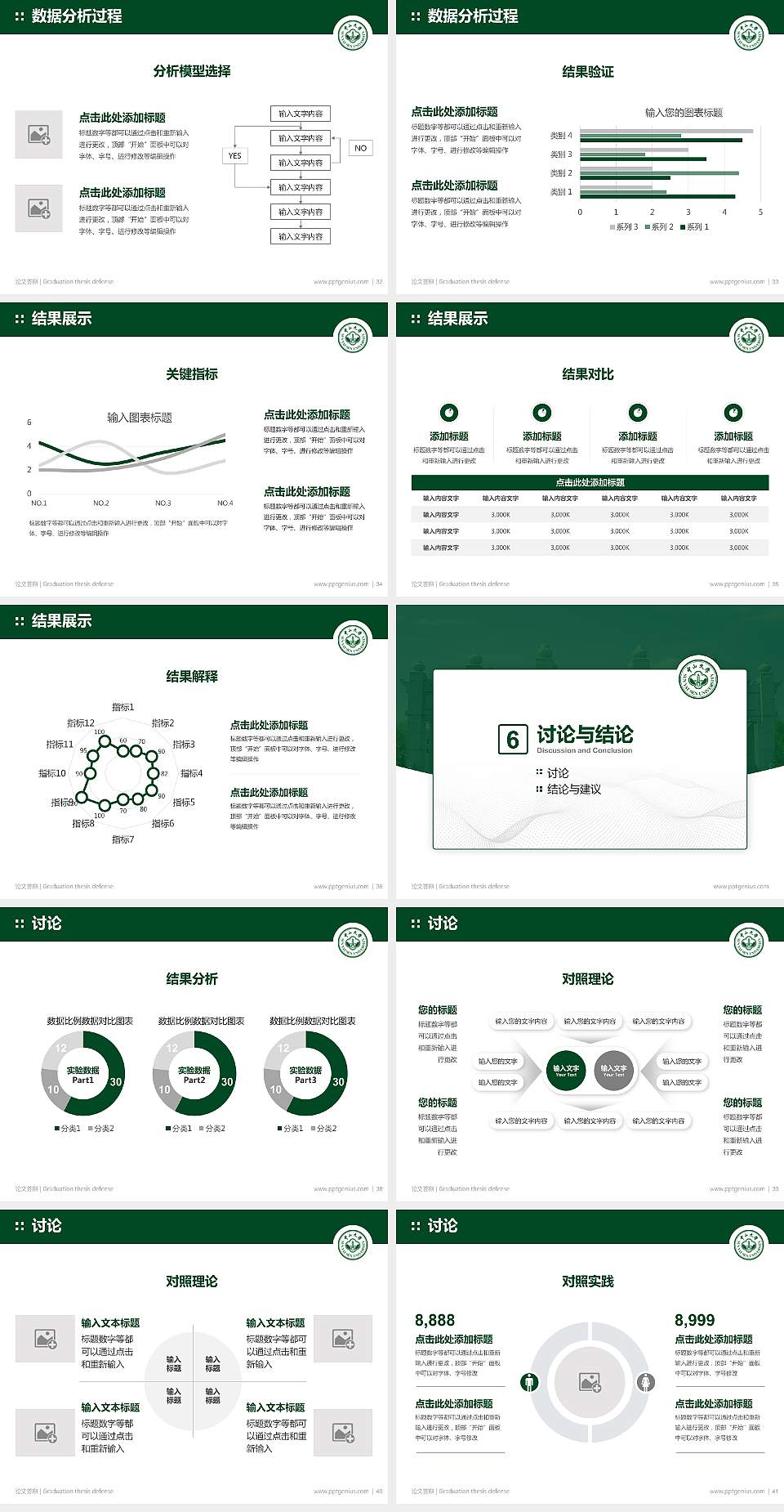中山大学论文答辩标准PPT模板4:3格式幻灯片预览图5