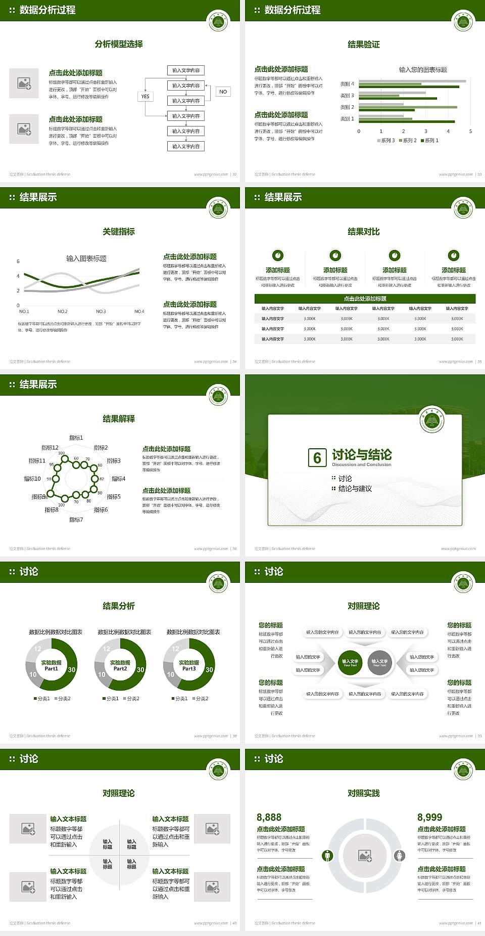 西南林业大学论文答辩标准PPT模板4:3格式幻灯片预览图5