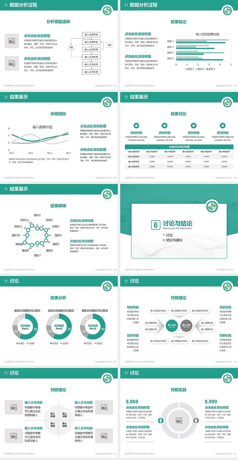 山西药科职业学院论文答辩标准PPT模板4:3格式幻灯片预览图5
