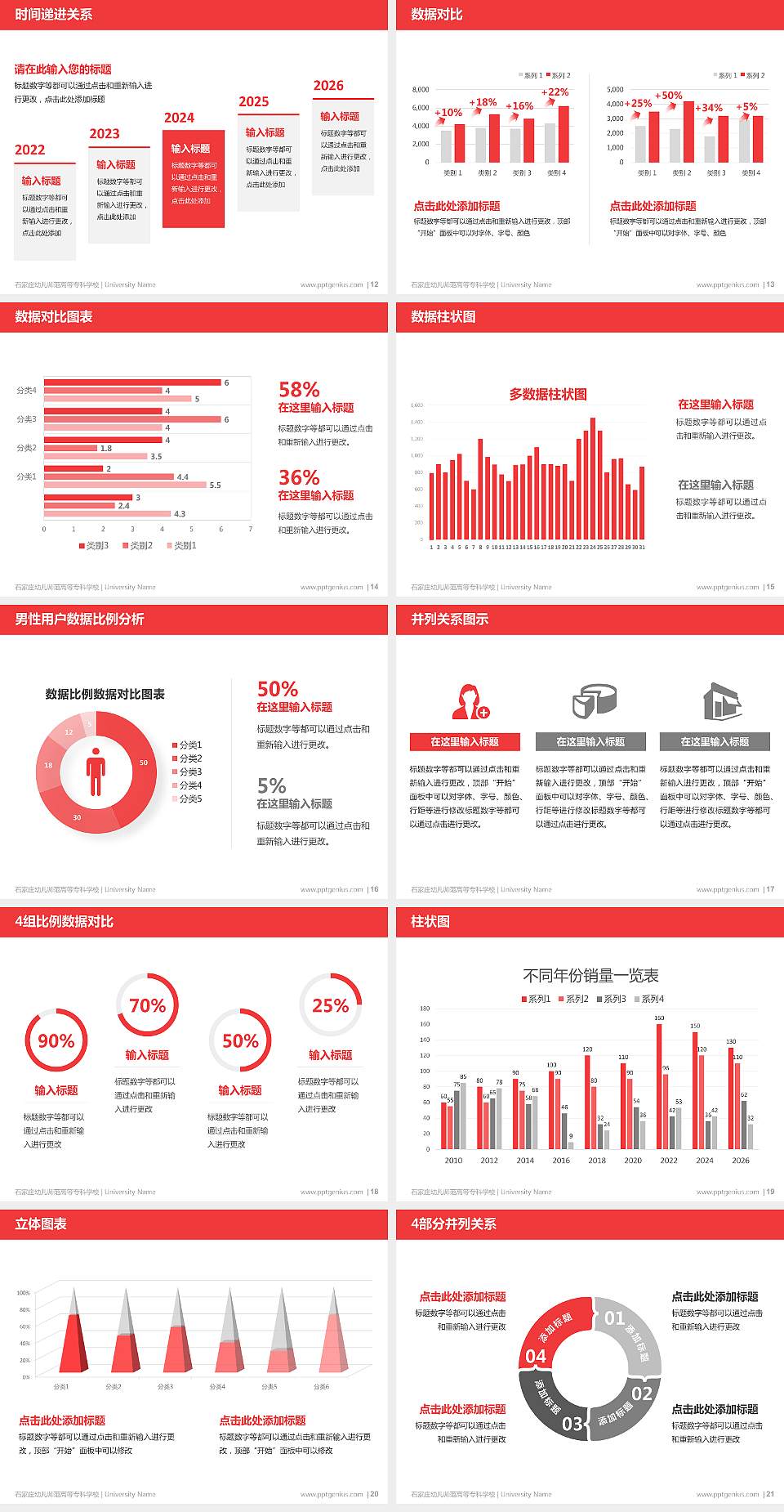 石家庄幼儿师范高等专科学校硕士研究生/本科生毕业论文答辩/开题报告通用PPT模板下载4:3格式幻灯片预览图3