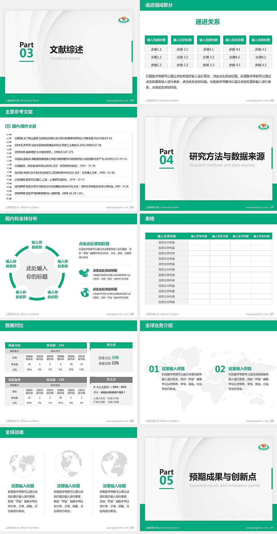 上海体育大学硕士研究生/本科生毕业论文答辩/开题报告通用PPT模板下载4:3格式幻灯片预览图4