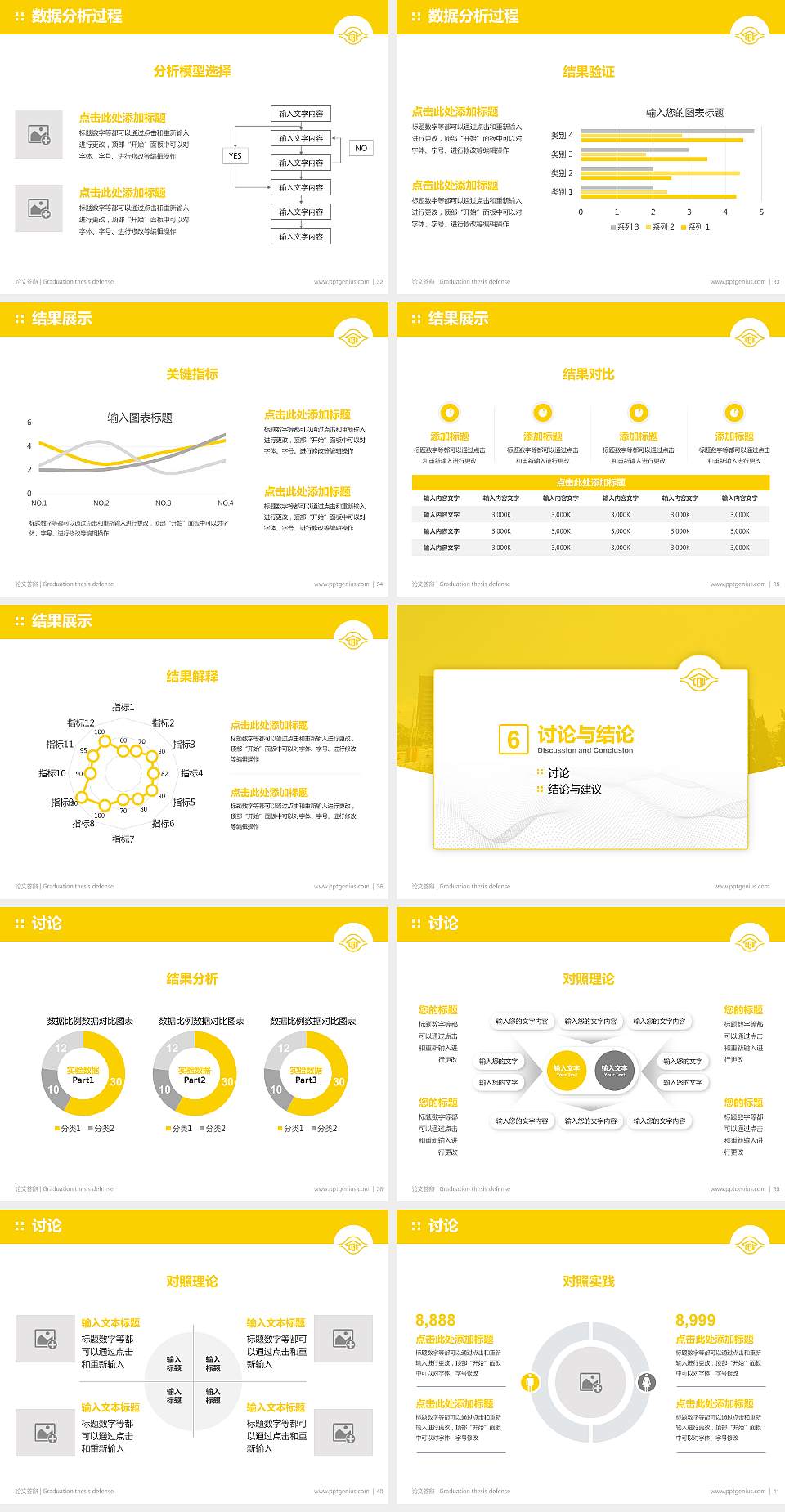 台湾长庚大学论文答辩标准PPT模板4:3格式幻灯片预览图5