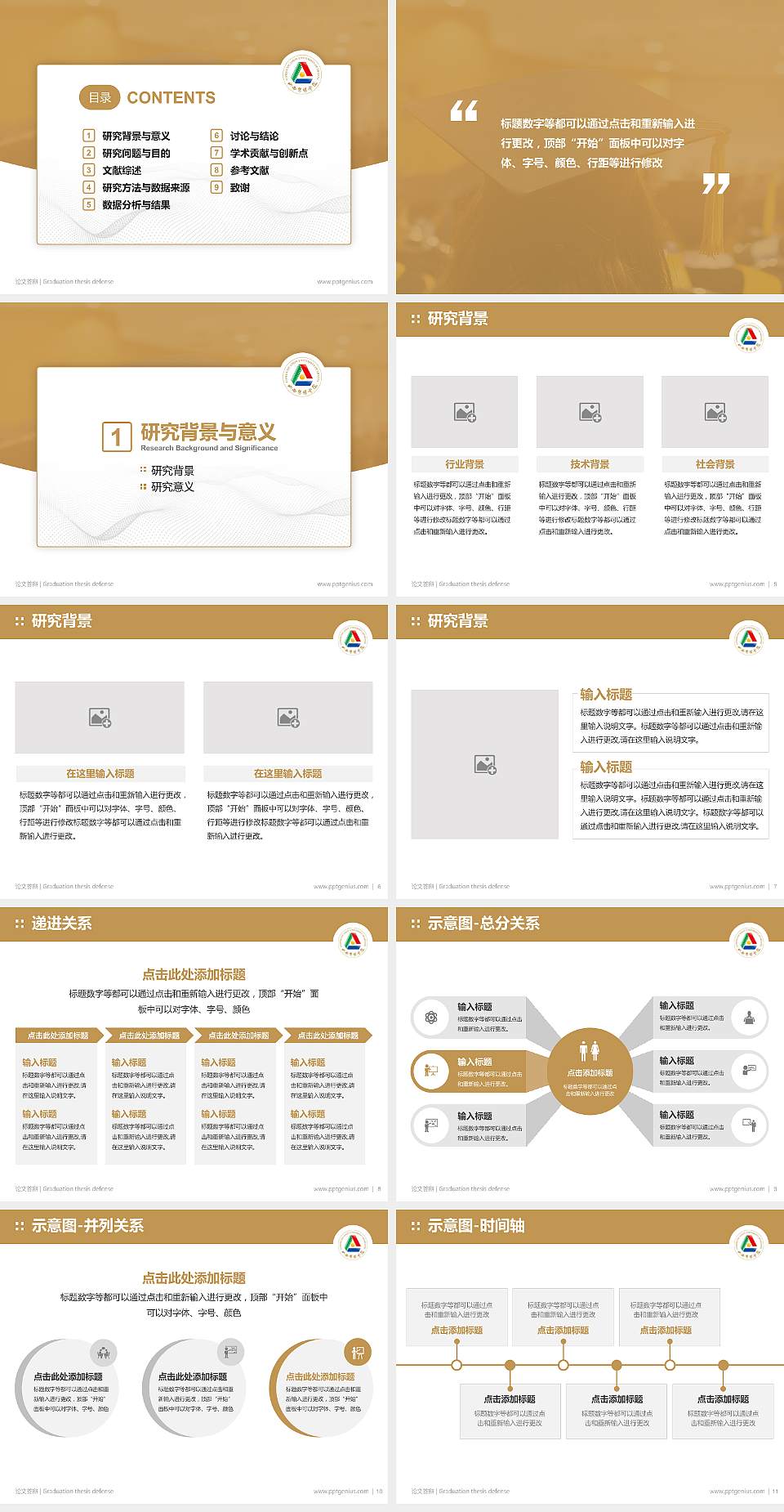 山西传媒学院论文答辩标准PPT模板4:3格式幻灯片预览图2