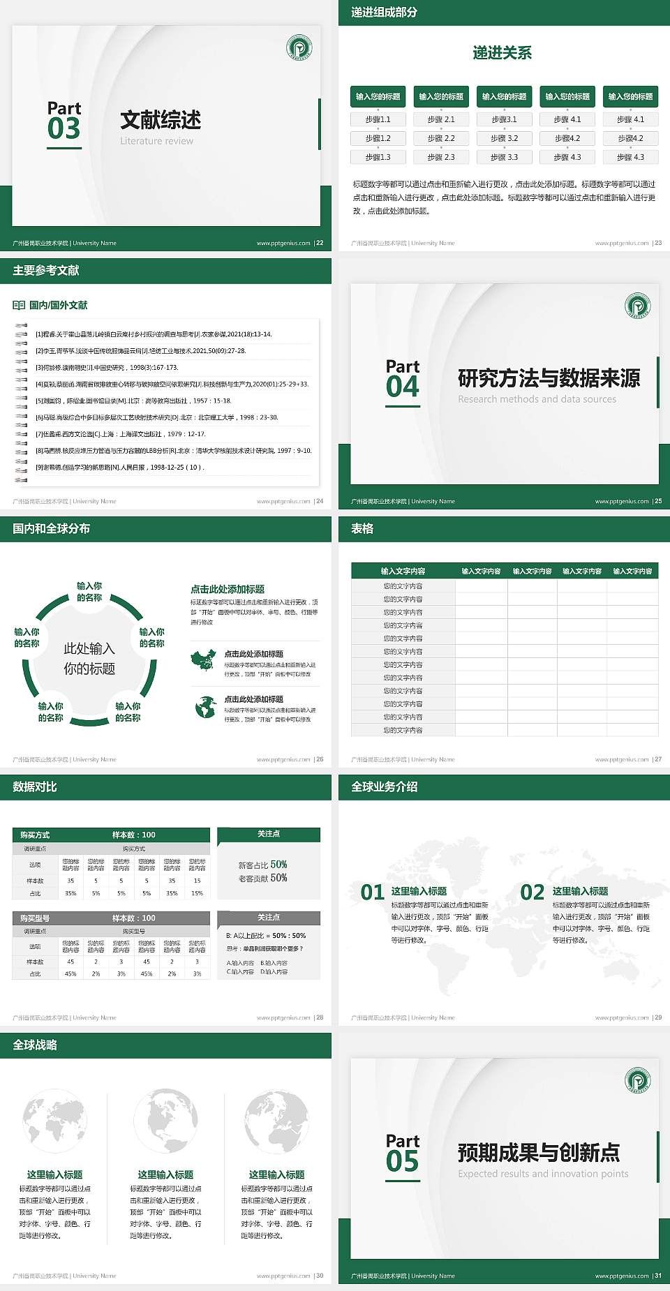 广州番禺职业技术学院硕士研究生/本科生毕业论文答辩/开题报告通用PPT模板下载4:3格式幻灯片预览图4