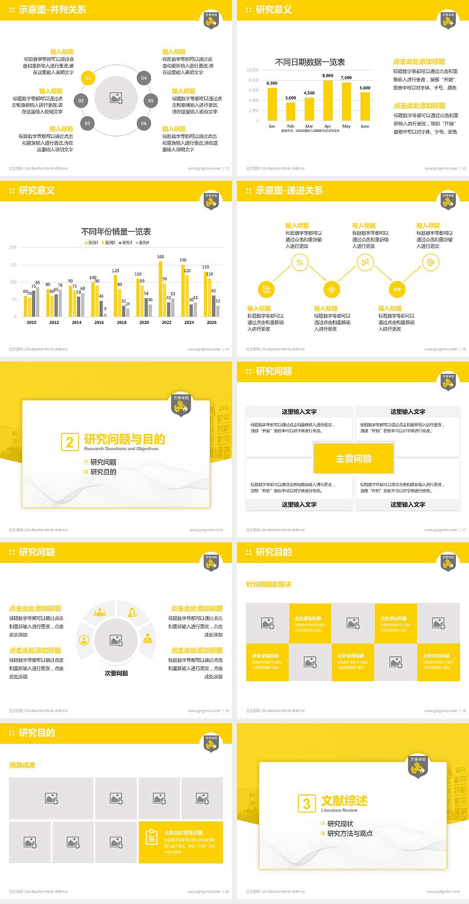民办万博科技职业学院论文答辩标准PPT模板4:3格式幻灯片预览图3