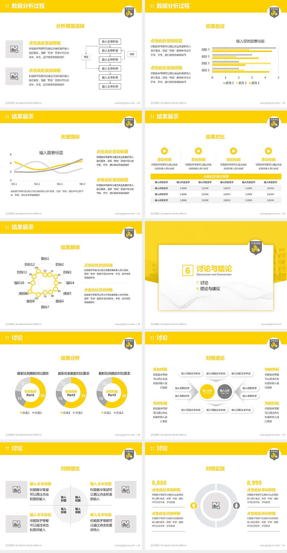 民办万博科技职业学院论文答辩标准PPT模板4:3格式幻灯片预览图5
