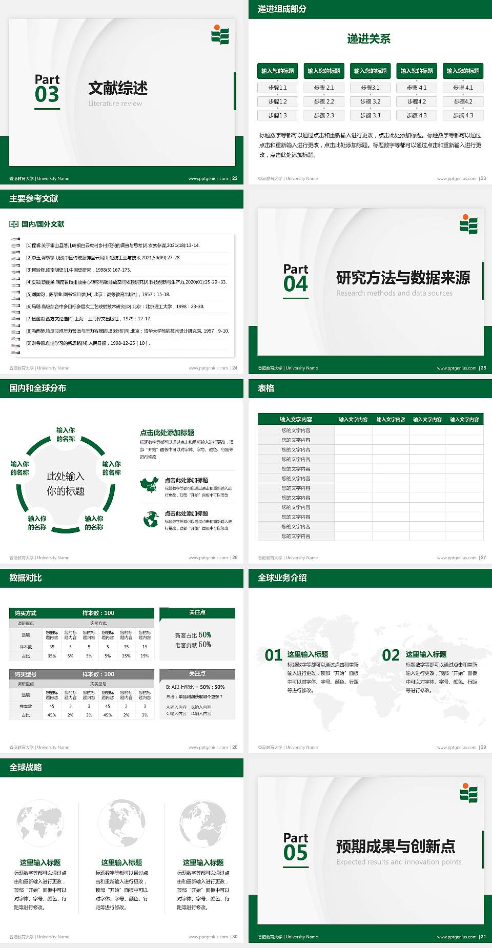 香港教育大学硕士研究生/本科生毕业论文答辩/开题报告通用PPT模板下载4:3格式幻灯片预览图4
