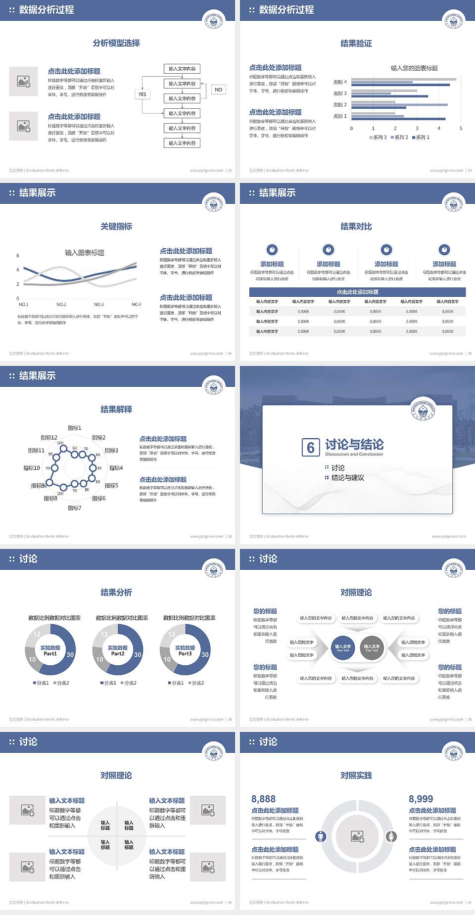 东北师范大学论文答辩标准PPT模板4:3格式幻灯片预览图5