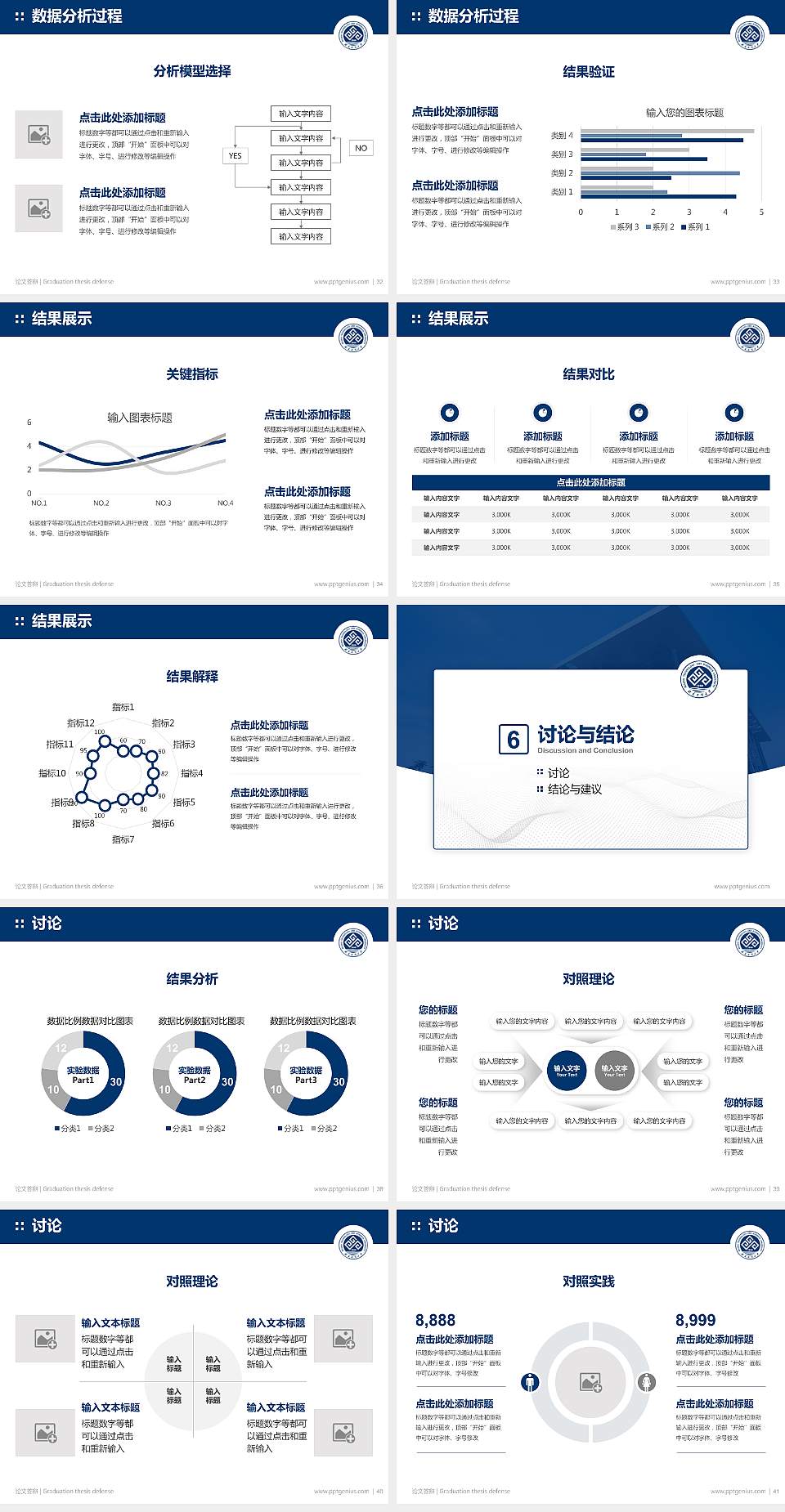 北京工商大学论文答辩标准PPT模板4:3格式幻灯片预览图5