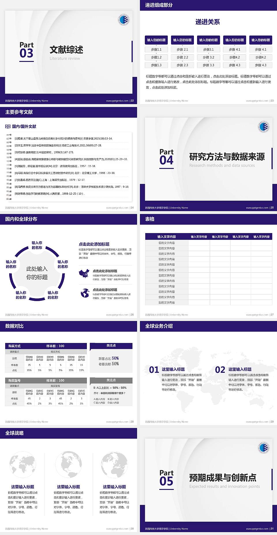 陕西科技大学镐京学院硕士研究生/本科生毕业论文答辩/开题报告通用PPT模板下载4:3格式幻灯片预览图4