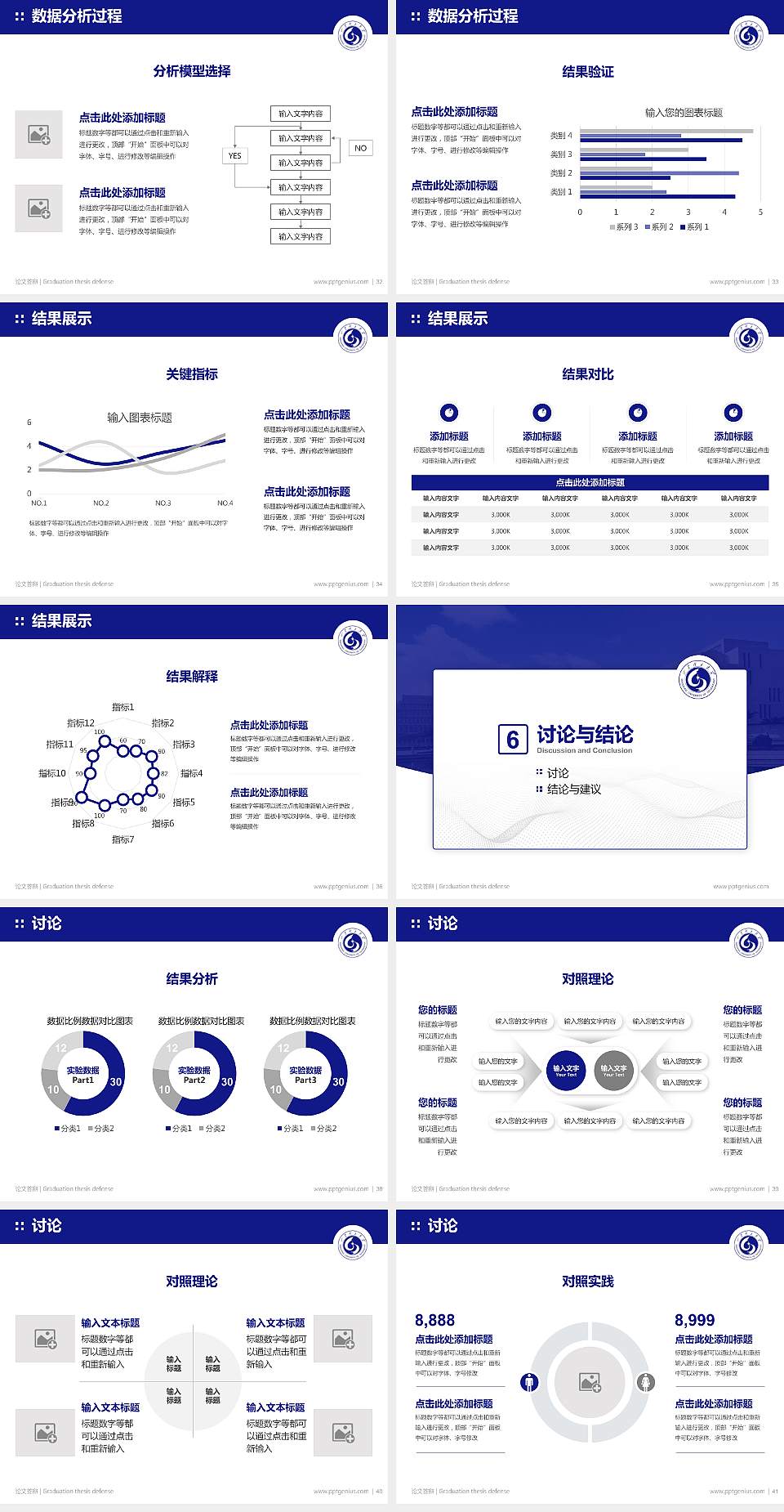 山东理工大学论文答辩标准PPT模板4:3格式幻灯片预览图5