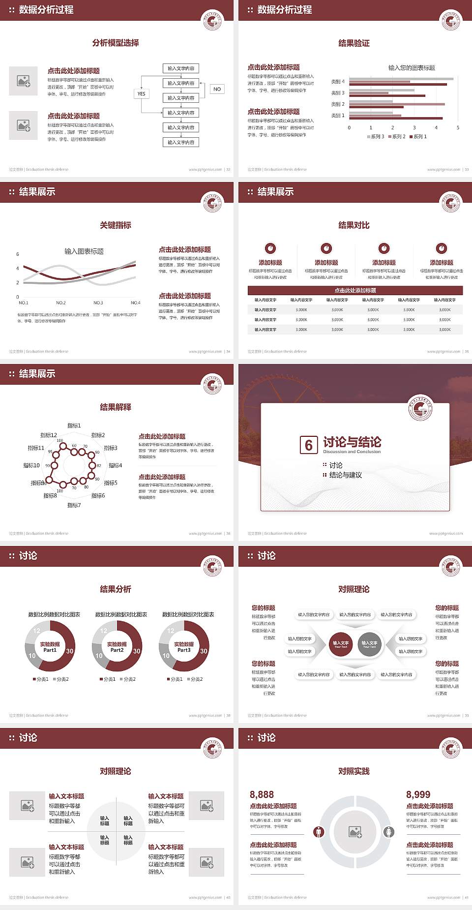 云南国土资源职业学院论文答辩标准PPT模板4:3格式幻灯片预览图5