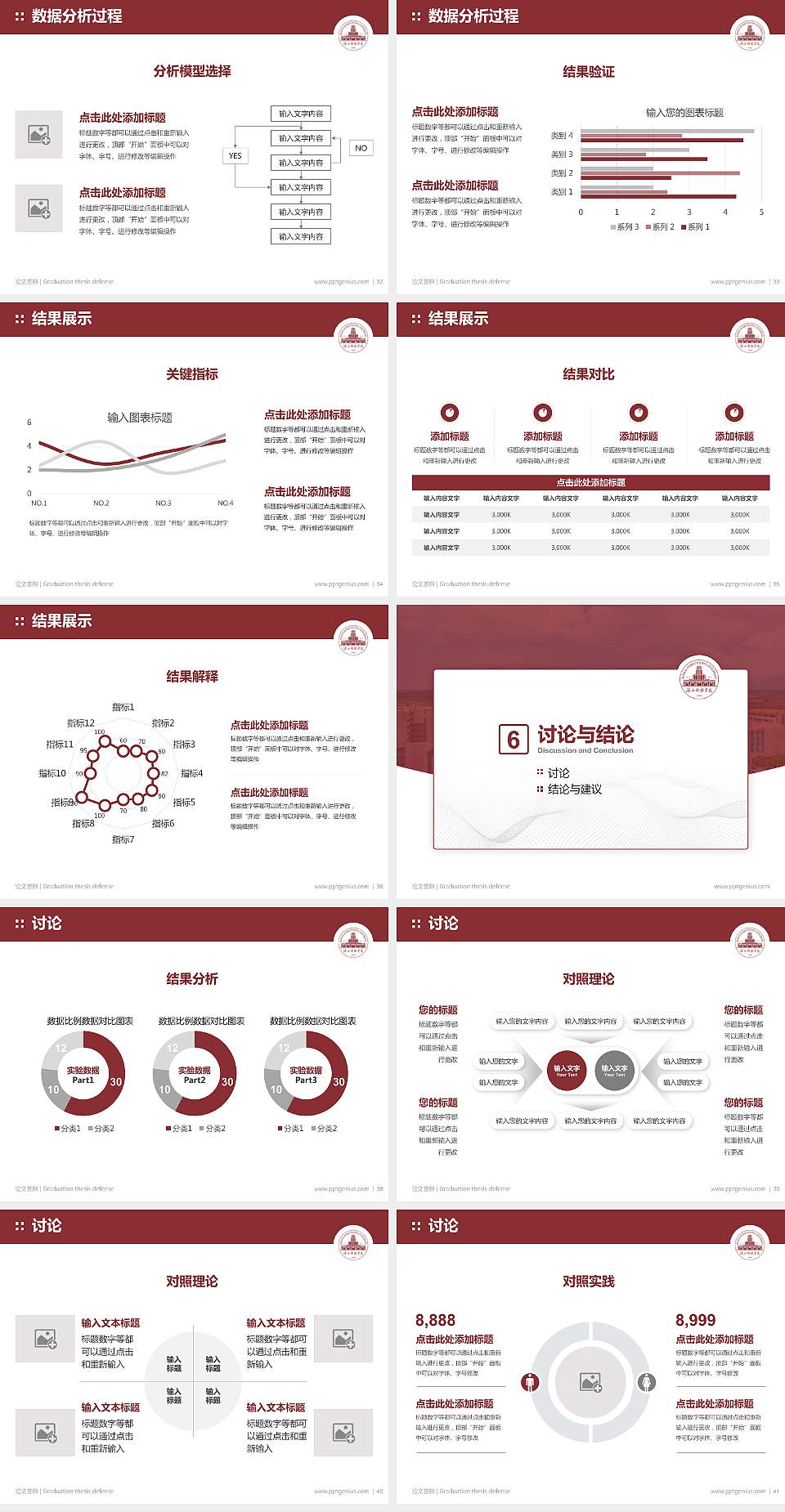湛江科技学院论文答辩标准PPT模板4:3格式幻灯片预览图5